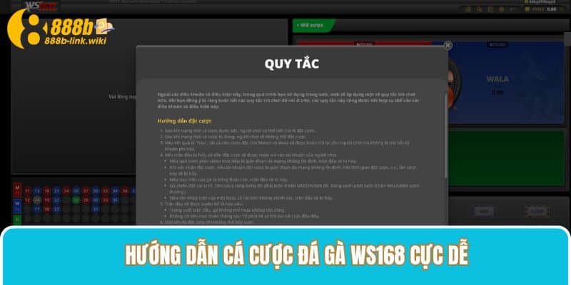 Hướng dẫn cá cược Đá Gà WS168 cực dễ